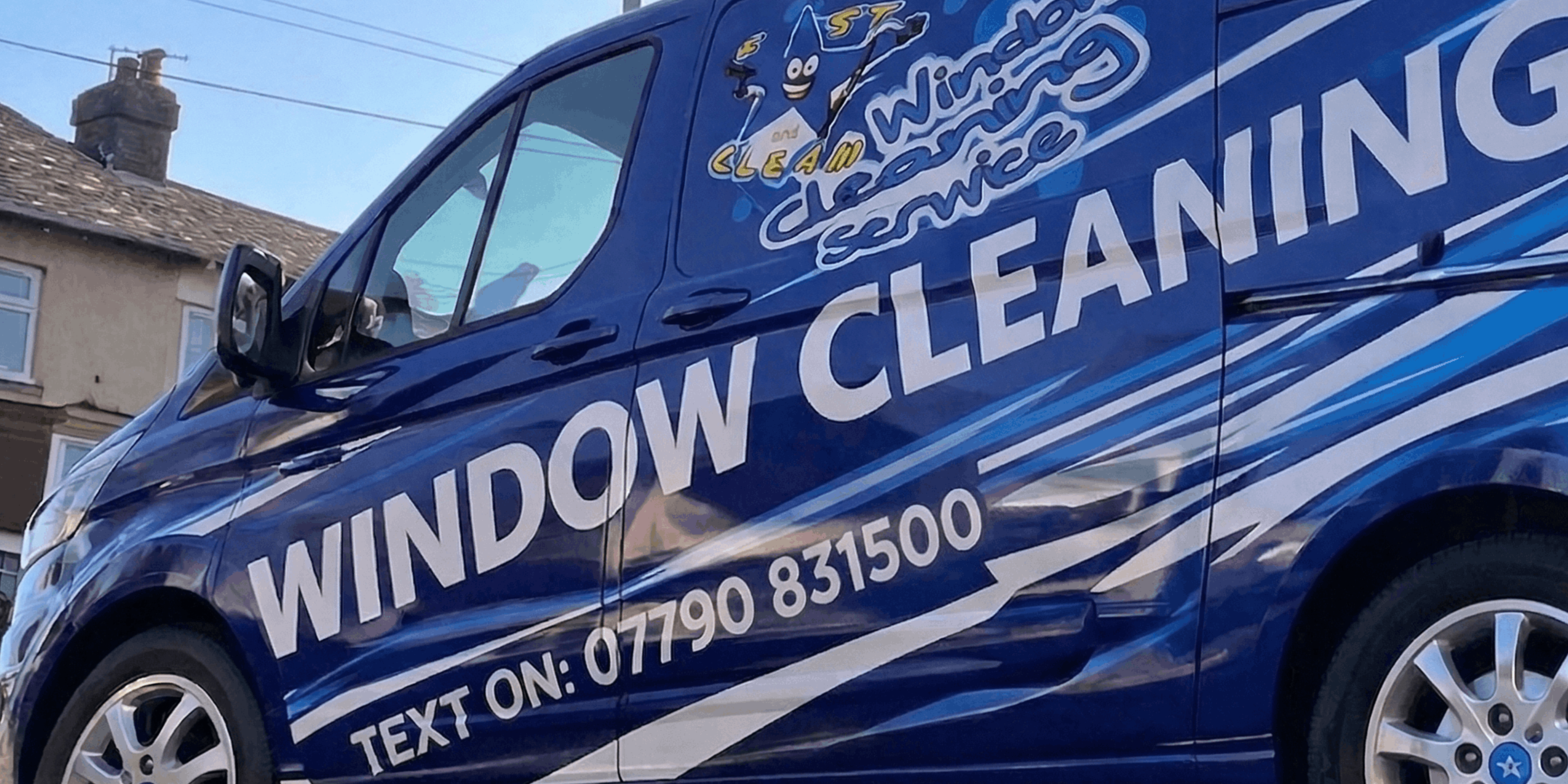 Fast and Clean branded window cleaning van